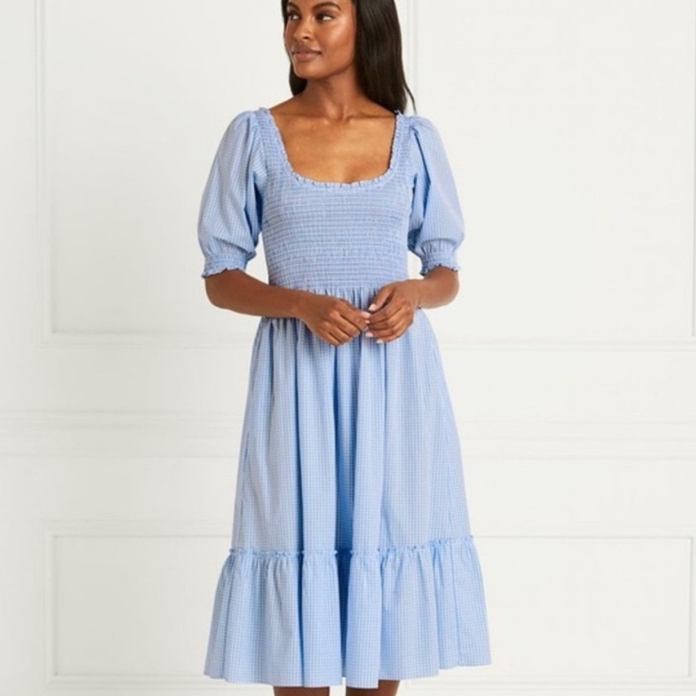 Hill House Louisa Nap Dress- hydrangea gingham, NWT, XS, blue and white check